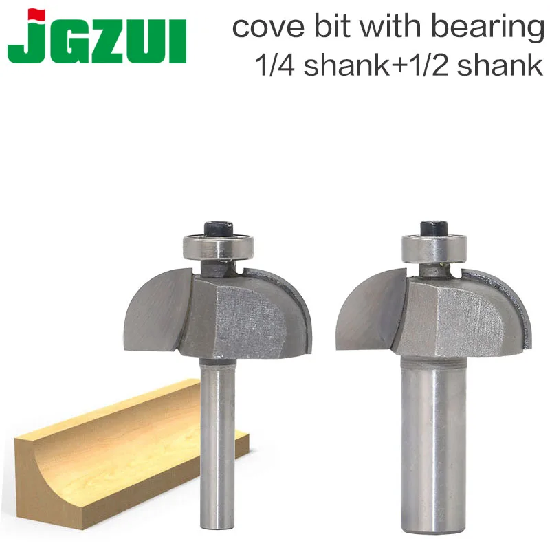 1 NEW 1//2/" Radius Cove Carbide Tipped Router Bit 1//4/" Shank Bearing qw