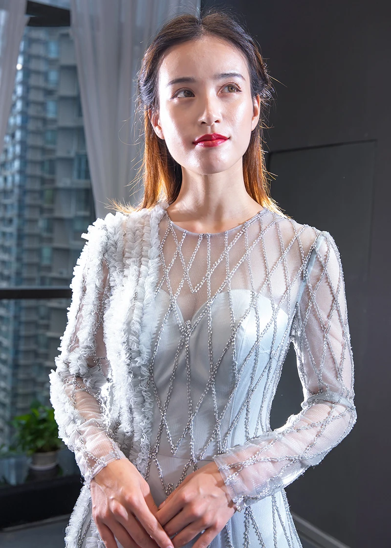 J66861 jancember elegant mermaid evening dresses long sleeve o-neck appliques formal dress women with train sukienki wieczorowe J66861 jancember elegant mermaid evening dresses long sleeve o-neck appliques formal dress women with train sukienki wieczorowe