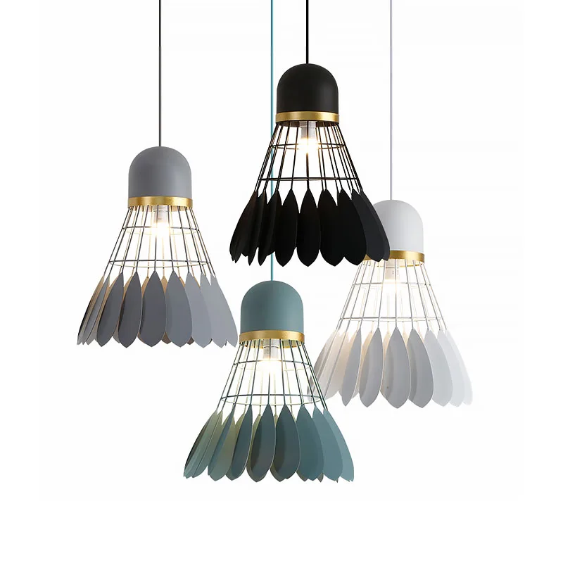 Us 59 69 Nordic Badminton Pendant Light Fancy Hanging Feather Modern Decorative Pendant Lamp Bedroom Restaurant Pendant Indoor Light In Pendant