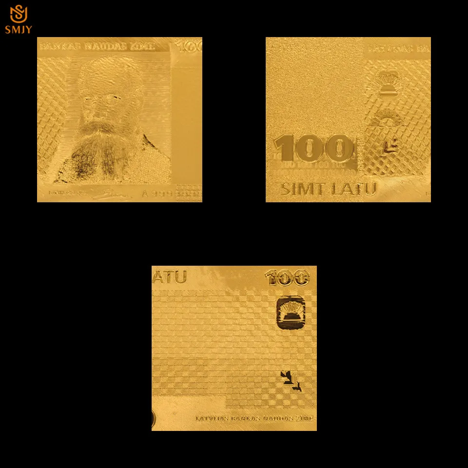 Новые латвийские золотые банкноты Европейская валюта 100 лат искусственные