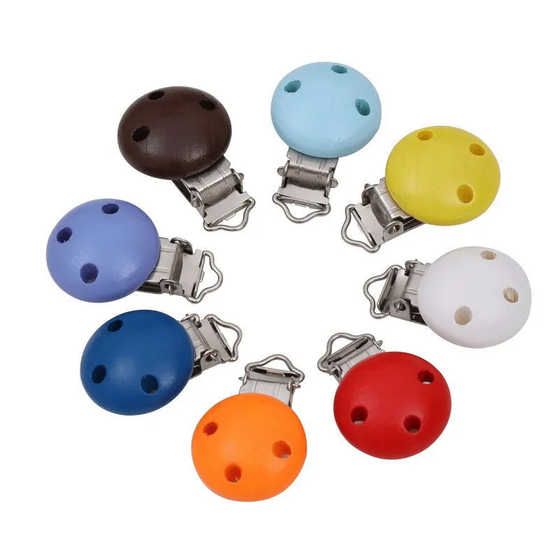 New Wood Pacifier Clip Natural 20pc For Dummy Holders Pacifier Holders
