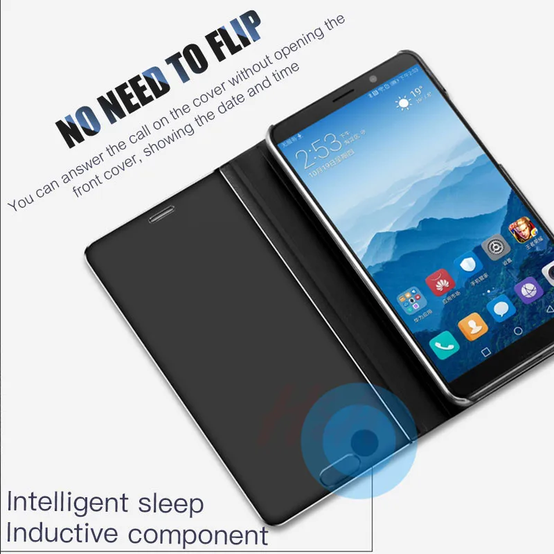 Luxury Flip Standing Case For Xiaomi mi 9 A2 8 Lite A1 6X 5X Mirror Leather Case For Redmi 7 Note 7 6 Pro 5 Plus 6A 4 4X Cover