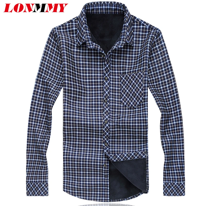 LONMMY длинная рубашка плюс размер Блузка Мужская s классическая Camisa Social Masculina