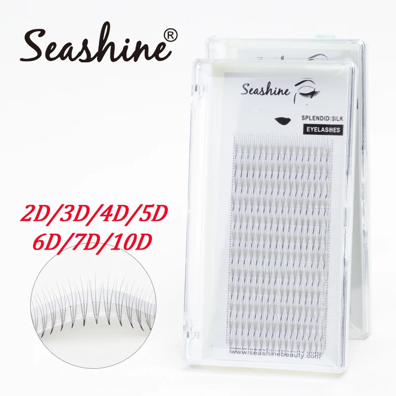 Seashine Beauty 0.07 mm thickness Pre Fanned 2D 3D 4D 5D 6D 7D 10D Premade Volume Fans False Lashes Eyelash Extension song lashes 0 07 0 10 0 15mm thickness high quality pre fanned 2d 5d volume lashes eyelash extension premade fans