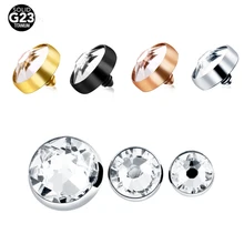 Piercing microdermal de titânio g23 1 peça, ancoragem transparente, para superfície, piercing em gema, joia sexy