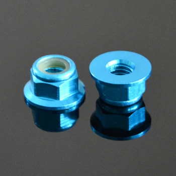 

M2 M3 M4 M5 M6 6061 Aluminum alloy nut nylon self-locking flange nuts screw cap "Light Blue" color High Quality