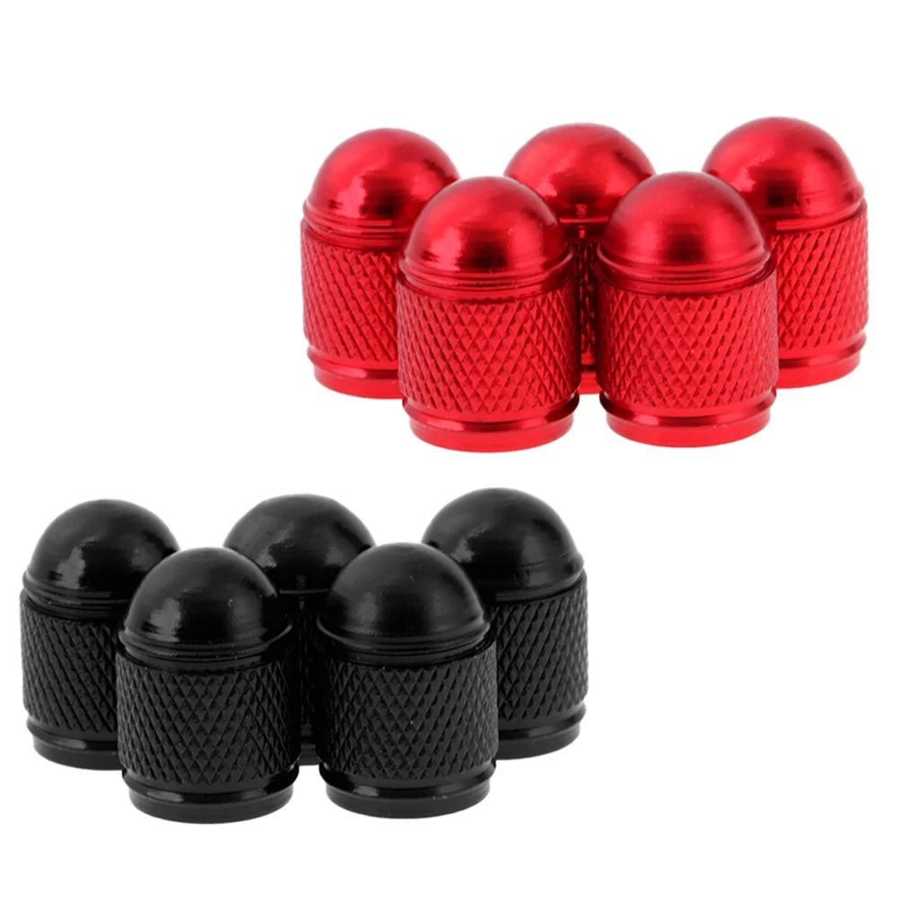 MagiDeal 10 Pieces Black Red Aluminum Bicycle Bike Cycling Schrader Air Valve Dust Cap Cover Accessories Bike Valve Cap