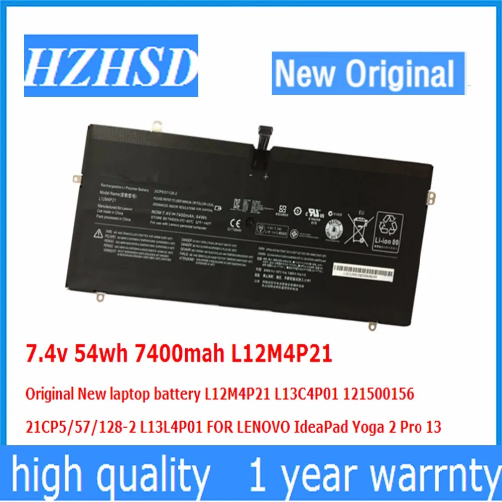 7 4 v 54wh 7400mah L12M4P21 Оригинальный Новый аккумулятор для ноутбука L13C4P01 121500156 L13L4P01 LENOVO