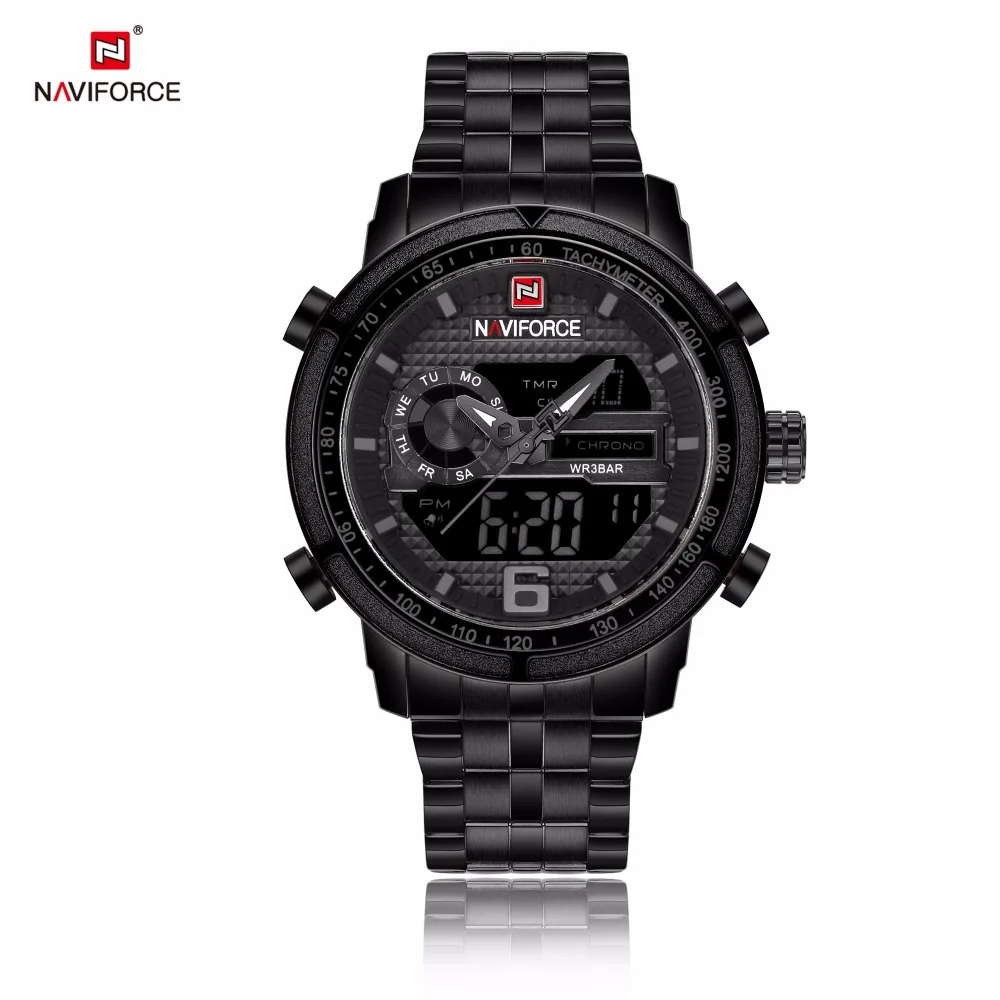

Top Luxury Brand NAVIFORCE Full Steel Watch Men Military Sport WristWatches Men's Quartz Analog Digital Clock relogio masculino