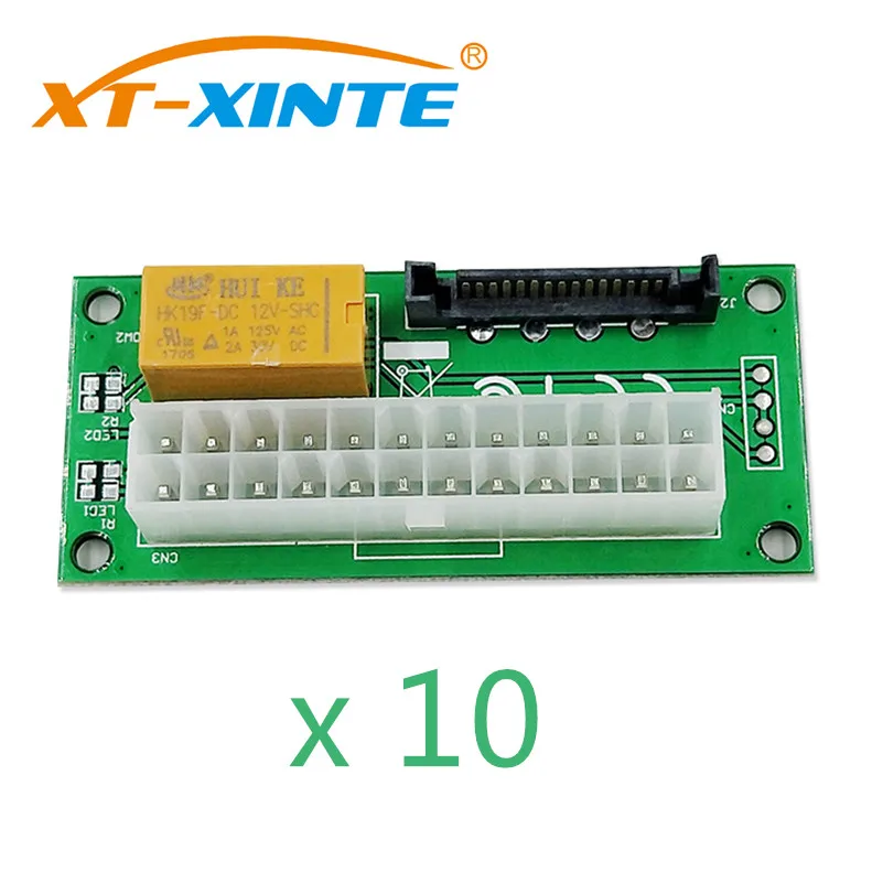 

10Pcs Dual Power Module Supply SATA /Large 4P Connector 24Pin C Multi-Power Circuit Line Miner Computer Sync Starting Control