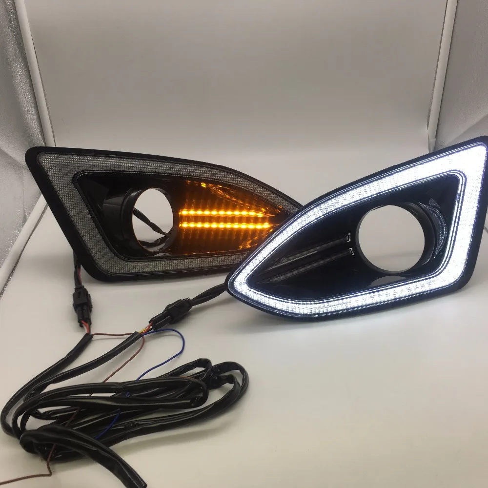 Special Offers Car Styling LED DRL For Ford Edge 2015-2018 LED DRL Daytime Running Light 12V Waterproof Fog Lamp DRL With Fog Lamp cover