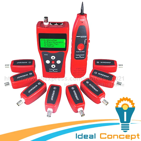 

Multipurpose Network LAN Cable Inspection Telephone Wire Coaxial Cable Tester 5E 6E with 8 Remote Identifier