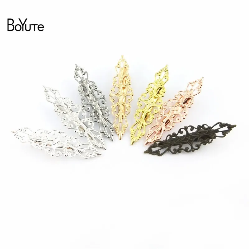 BoYuTe 20Pcs 1557MM Filigree Flower Hair Clip Vintage Style 7 Colors Plated Women Hair Accessories Hairgrip (6)