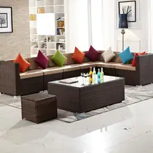 6 шт ротанговая плетеная уличная мебель для патио, диван из ротанга, плетеный секционный диван, мягкий набор