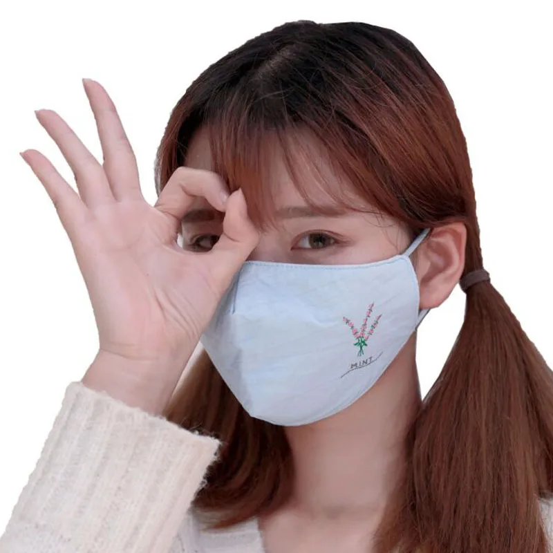 

Cotton embroidery Mouth Masks Adjustable Washable Cold protection dust Mask Face filter Windproof Mouth-muffle MR119