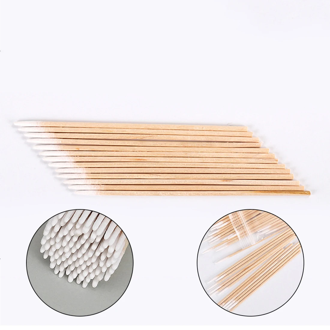 

100pcs 7cm Wood Cotton Swab Cosmetics Permanent Makeup Health Medical Ear Jewelry Clean Sticks Buds Tip