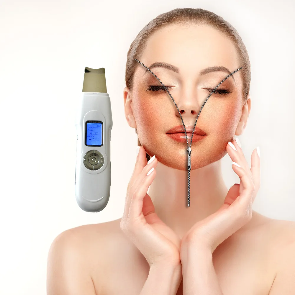 LCD Large Screen DisplayFacial Sonic Cleaner Skin Scrubber Blackhead Acne Removal Facial SPA Beauty Massager