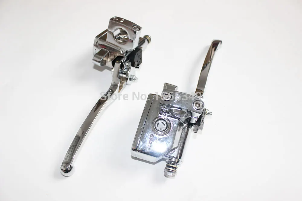 

Chrome Universal Motorcycle 7/8" Handlebar Brake Clutch Master Cylinder Levers For Harley Honda Suzuki Kawasaki Yamaha Ducati