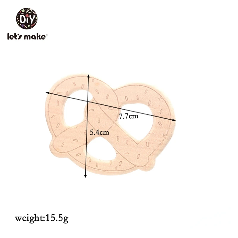 Давайте сделаем Прорезыватели для зубов Прекрасный мультфильм Деревянный Прорезыватель натуральный мультфильм в форме животных DIY Прорезыватель для зубов ожерелье бук Детские Прорезыватели 1 шт - Цвет: Bread stick
