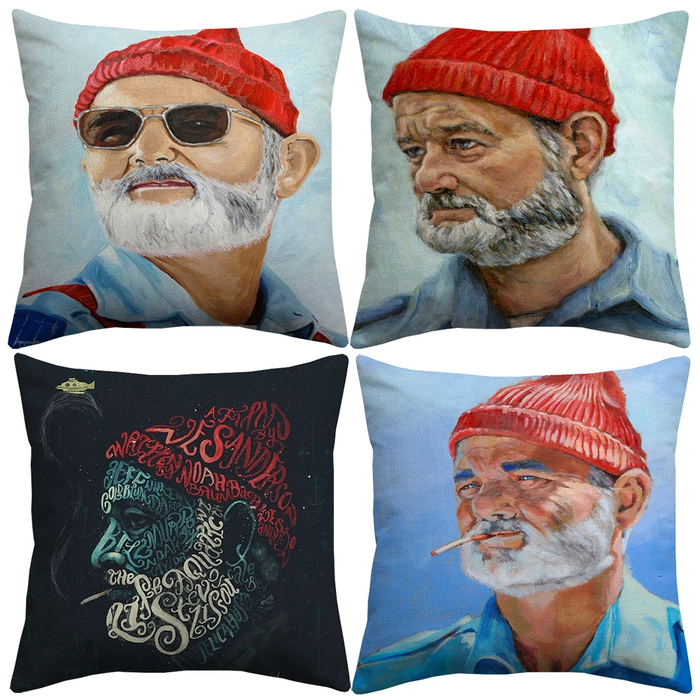 

Bill Murray Art Painting Cushion Covers American Style Decorative Cushion Cover Linen Pillow Case For Sofa Couch Chair