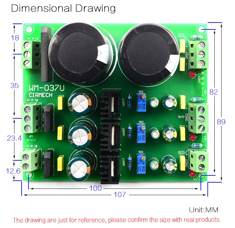 CIRMECH выпрямитель фильтр мощность доска LM317 LM337 многоканальный Регулируемый Выпрямитель регулятор фильтр мощность модуль для усилителей