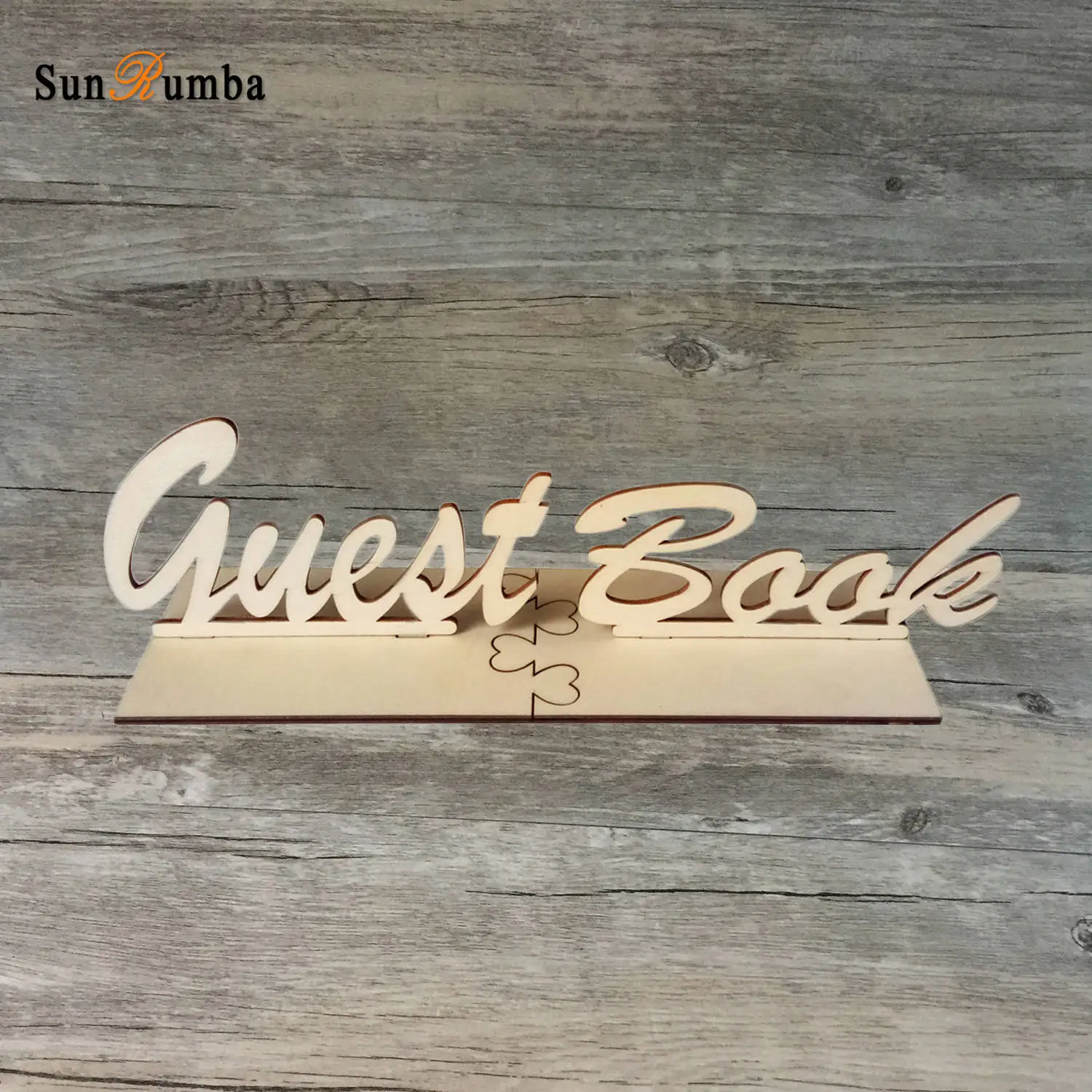 Wood Guest Book Table Decor Sign Cutout Rustic Vintage Party DIY Wedding Decorations Jigsaw GuestBook Signs Alternative | Дом и сад