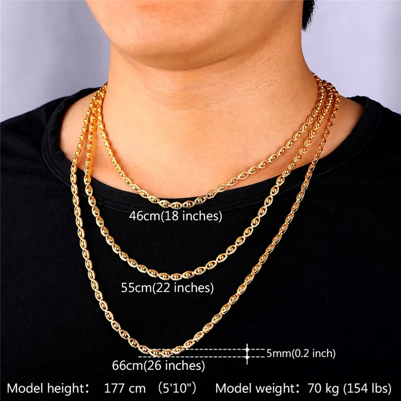 Jewelry Sets Men's Gold Chain Necklace 