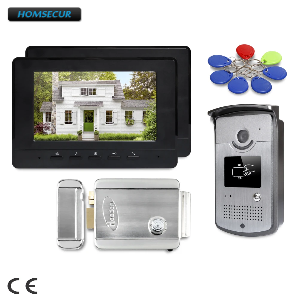 

HOMSECUR 7inch Video Security Door Phone with Intra-monitor Audio Intercom for Apartment XC001+XM707-B