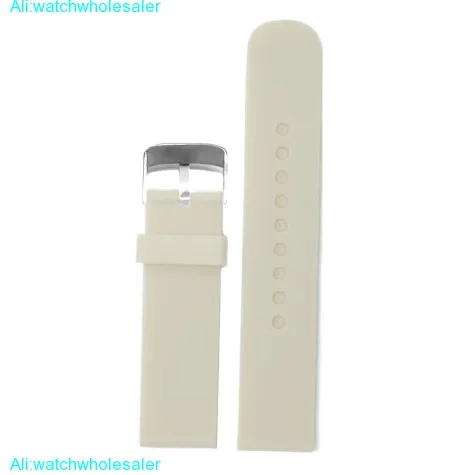 20mm Perfect White Silicone Jelly Rubber Unisex Watch Band Straps WB1053K20JB