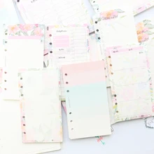 Domikee конфеты мультфильм цветок наполнение внутренние бумаги ядро для 6 отверстий связующее записные книжки: ежедневник еженедельник планировщик пустой список A5A6