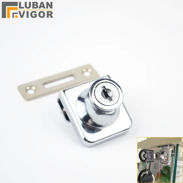 Glass Sliding Door Serrated Lock Display Cabinet Locks Zinc Glass Sliding Door Serrated Lock Display Cabinet Locks Zinc Alloy Double