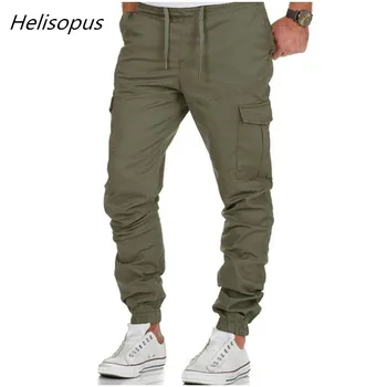 

Helisopus Men's Slim Straight Trousers Summer Casual Pencil Jogger Cargo Pants Hip Hop Male Trousers Plus Euro Size