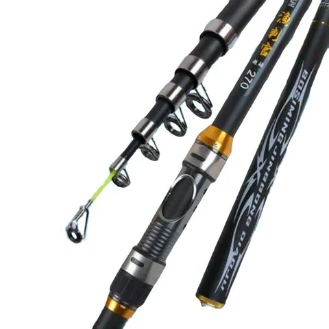 Fibra de Vidro Vara de Pesca Haste de Giro Telescópica 3.0 3.6 Frp Ultra Leve Pólo Mão 2.1 m 2.4 2.7