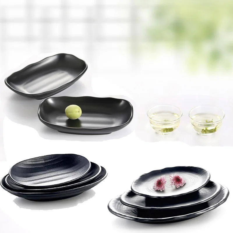 Melamine Dinnerware Dinner Plate Frost Oval Dish Japanese Cuisine