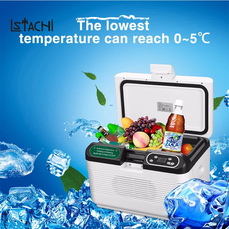 

LSTACHi 12L Portable Mute Design Dual-core Mini Auto Fridge Truck Home Freezer Travel Car Refrigerator Cooling to 5 Degree