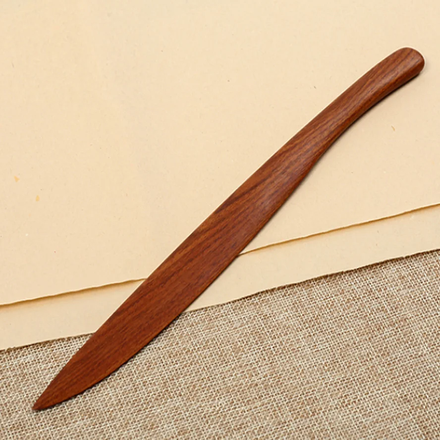 Red wooden Paper Cutter for Rice Paper Xuan Knife Letter Opener Painting Calligraphy Art Supplies