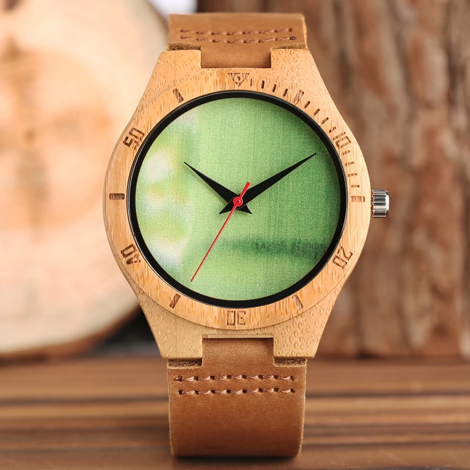 Casual Natural Mens Bamboo Wood Watches Minimalist Genuine Leather Quartz Wristwatch Male Creative Clock with Gifts Bag Relogios 2018 (22)