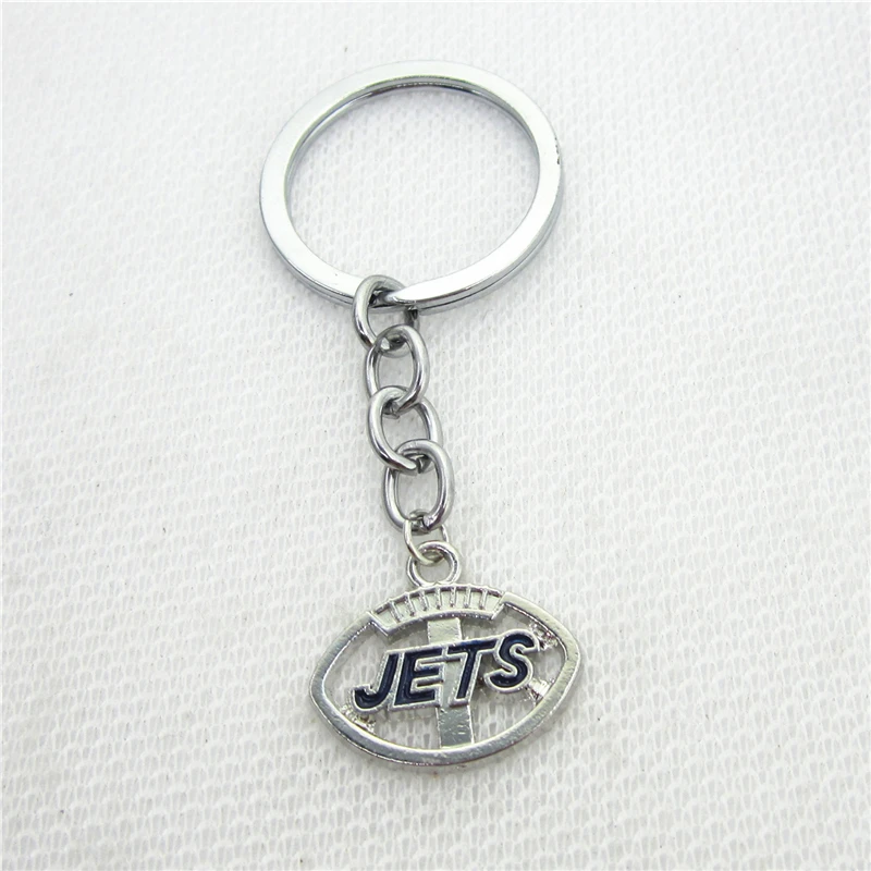 10pcs/lot Wholesale Jets Football sport Keychains Keyring Jewelry Gifts America Football
