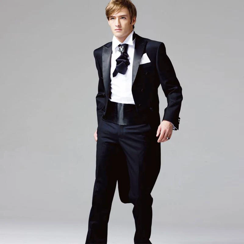 2018 New Customized Smoking Casamento Costume Homme Tuxedos Double