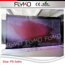 Ночной клуб 3x6 m P9 DMX функция управления светодиодный видео дисплей занавес фон