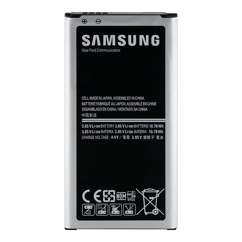 Оригинальный Samsung S5 Аккумулятор для Galaxy G900 G900S G900I G900F G900H 2800 мАч EB BG900BBE с NFC Сменный