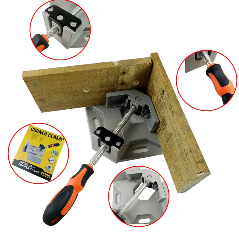 

90 Degree Angle Clamp Right Angle Fixture Aluminum Angle Vise Woodworking Photo Frame Fish Tank Deputy Wood Metal Welding Gusset