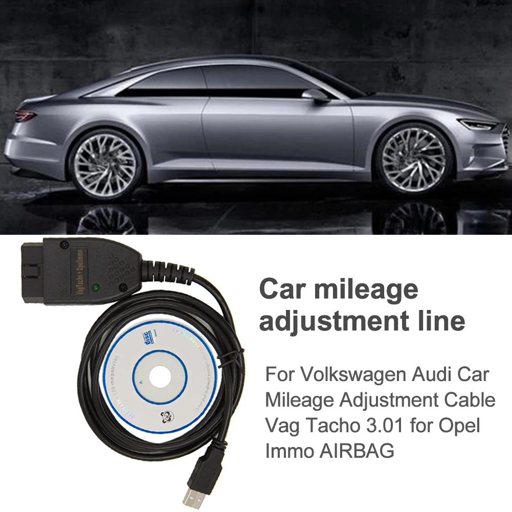 Кабель регулировки пробега Vag Tacho 3,01 для автомобиля Audi для Opel Подушка безопасности Immo USB COM качественный кабель 1 шт. x CD Dri