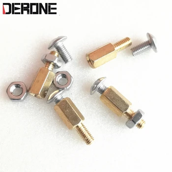 

4 piece Copper Brass Pillars Standoff Circuit board 8mm+6 M3 Nut Screws for audio diy