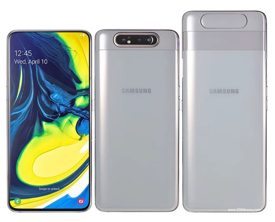 Samsung Galaxy A80 A8050, 8 ГБ ОЗУ, 128 Гб ПЗУ, две sim-карты, четыре ядра, 6,7 дюйма, вращающаяся Тройная камера Snapdragon 730, NFC, 3700 мА/ч, сотовый телефон