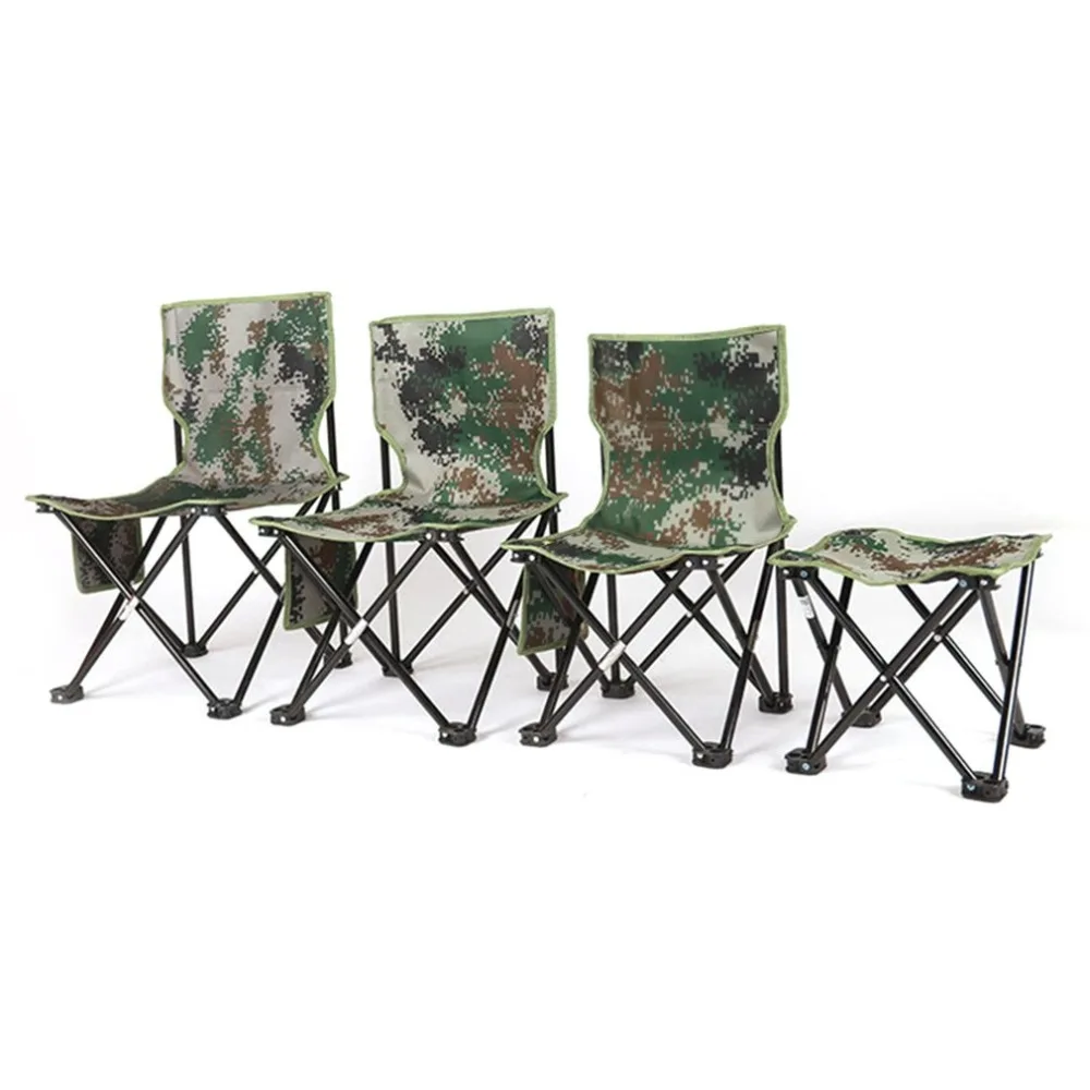 Складной стул из сверхлегкого алюминиевого сплава с четырьмя углами, камуфляжный складной стул, стул для кемпинга, туризма, рыбалки