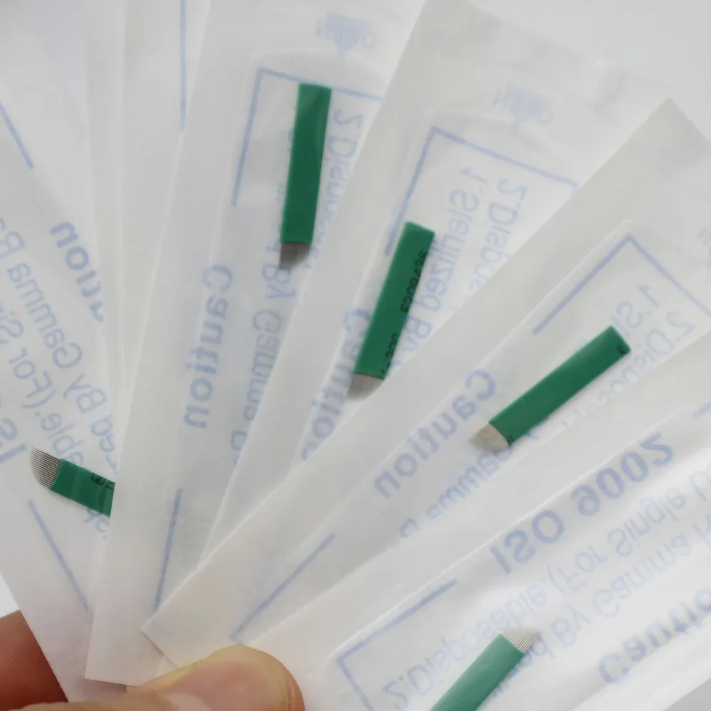 

50pcs/lot 16 Pin Microblading Needles Tattoo Permanent Makeup Manual Eyebrow Blades Blade Bevel For Eyebrow Tattoo Pens