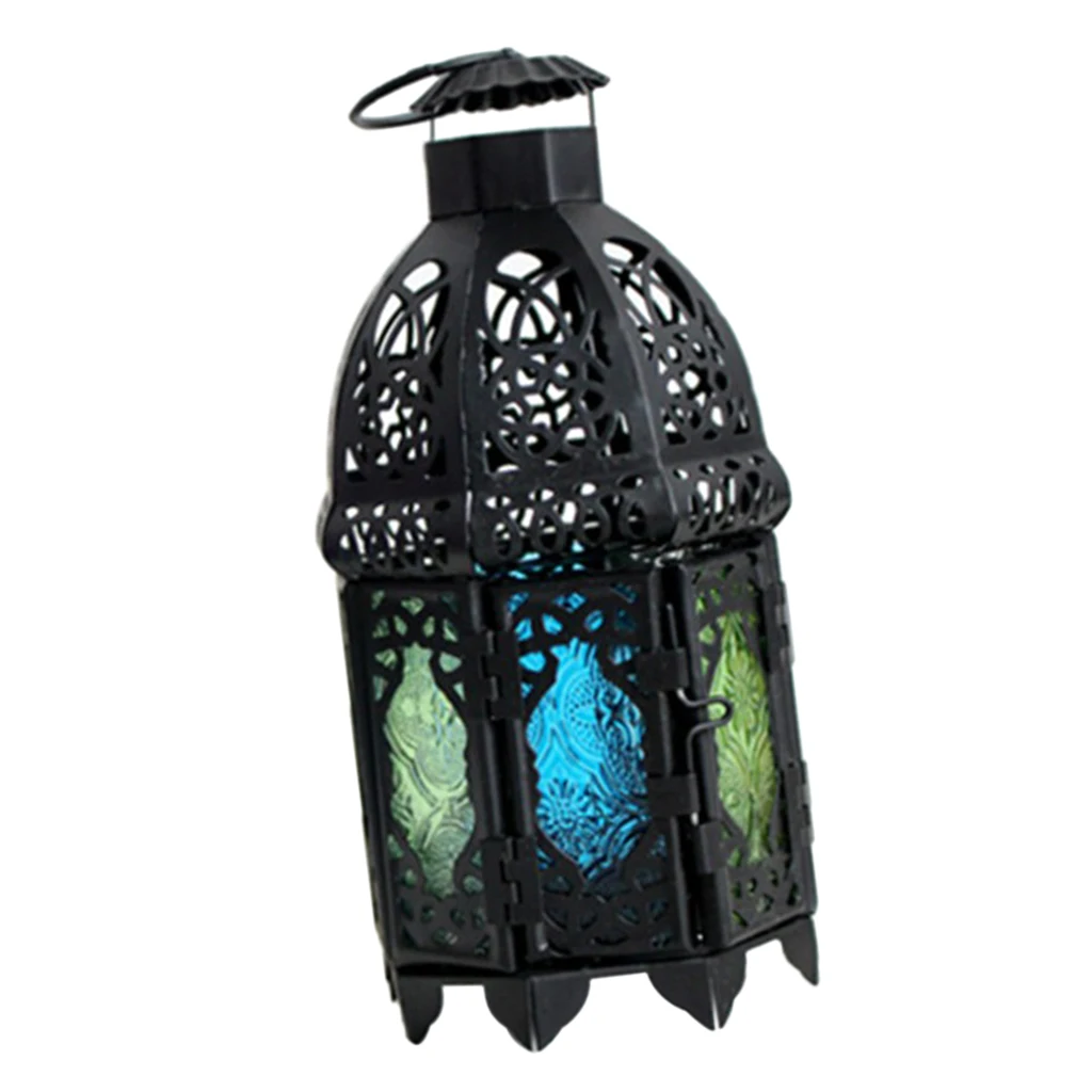 Glass Moroccan Lanterns Tea Light Candle Holder Wind Light Candlestick Home Party Decoration
