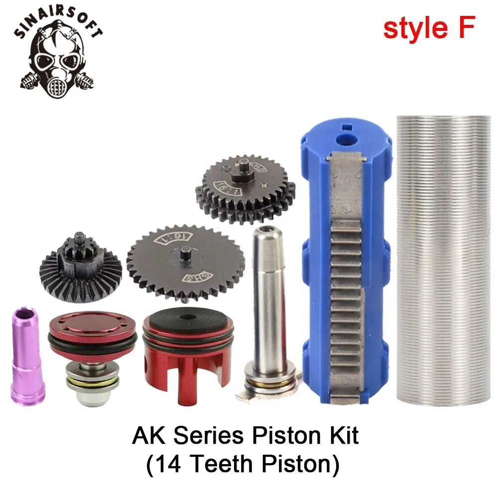 SHS-16-1-Gear-Nozzle-Cylinder-Spring-Guide-14-Teeth-Piston-Kit-Fit-Airsoft-M4-M16 (5)