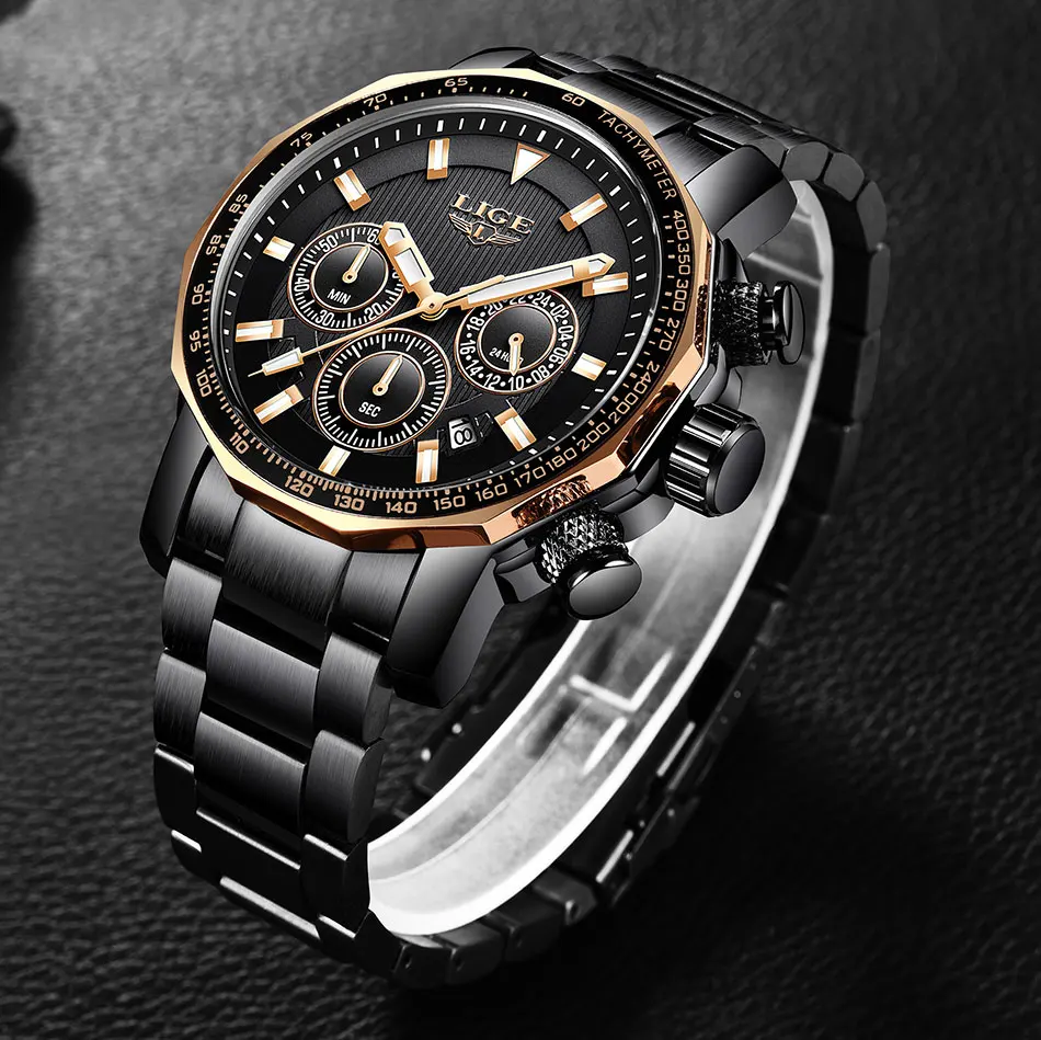 Новые LIGE мужские часы Топ бренд класса люкс мужские водонепроницаемые военные спортивные часы мужские кварцевые часы из стали Relogio Masculino